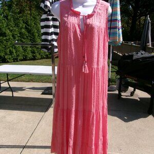 NWT KATE&SAM PINK EYELET MAXI DRESS M